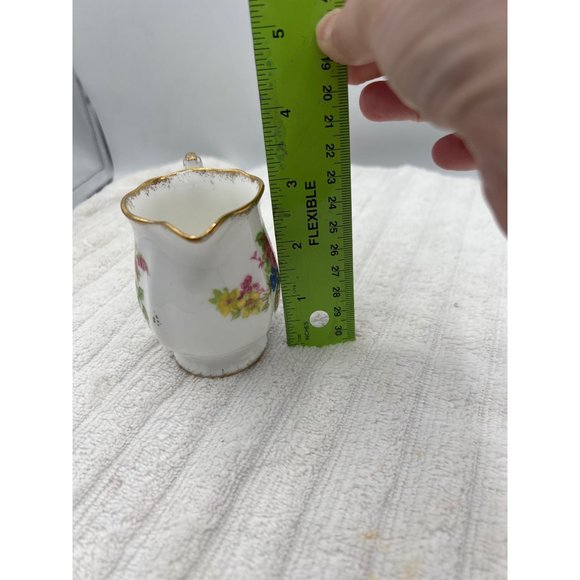 Royal Standard Rose Bouquet Bone China Cream Pitcher Floral Pink Green Gold Gilt - Picture 9 of 9